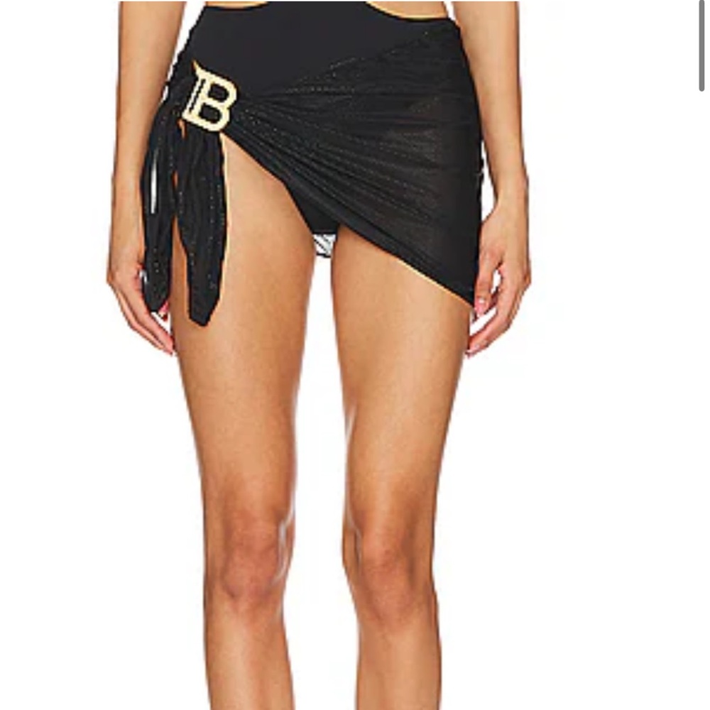 Balmain Black Skirt with Gold 'B' Detail